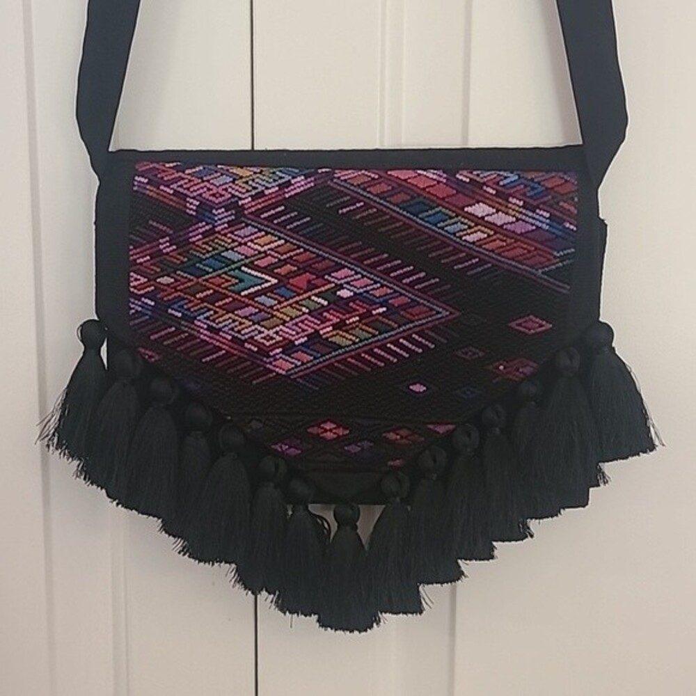 Mexican Woven Boho Fringe Geometric Gypsy Embroidered Crossbody/Clutch/Purse
